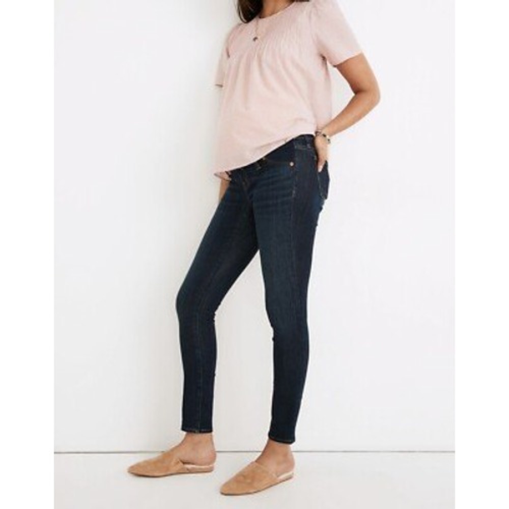 Madewell Jeans Womens 25 Maternity Skinny Dark Wash Side Panel Indigo